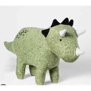 Pillowfort Dinosaur Kids Throw Pillow Stuffed Animal Triceratops Green